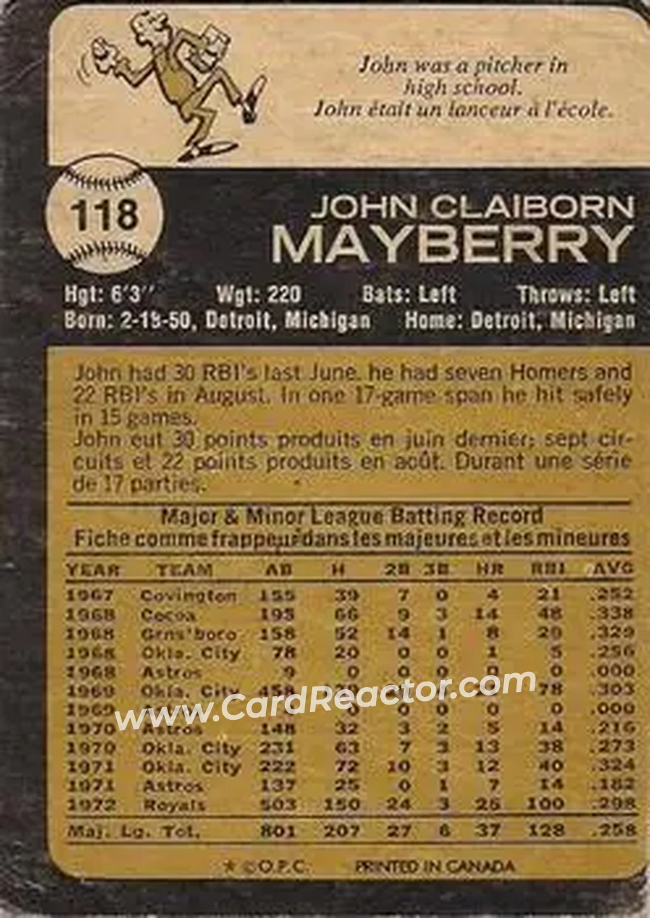 Back of John Mayberry