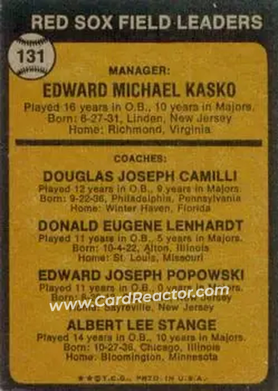 Back of Card #131