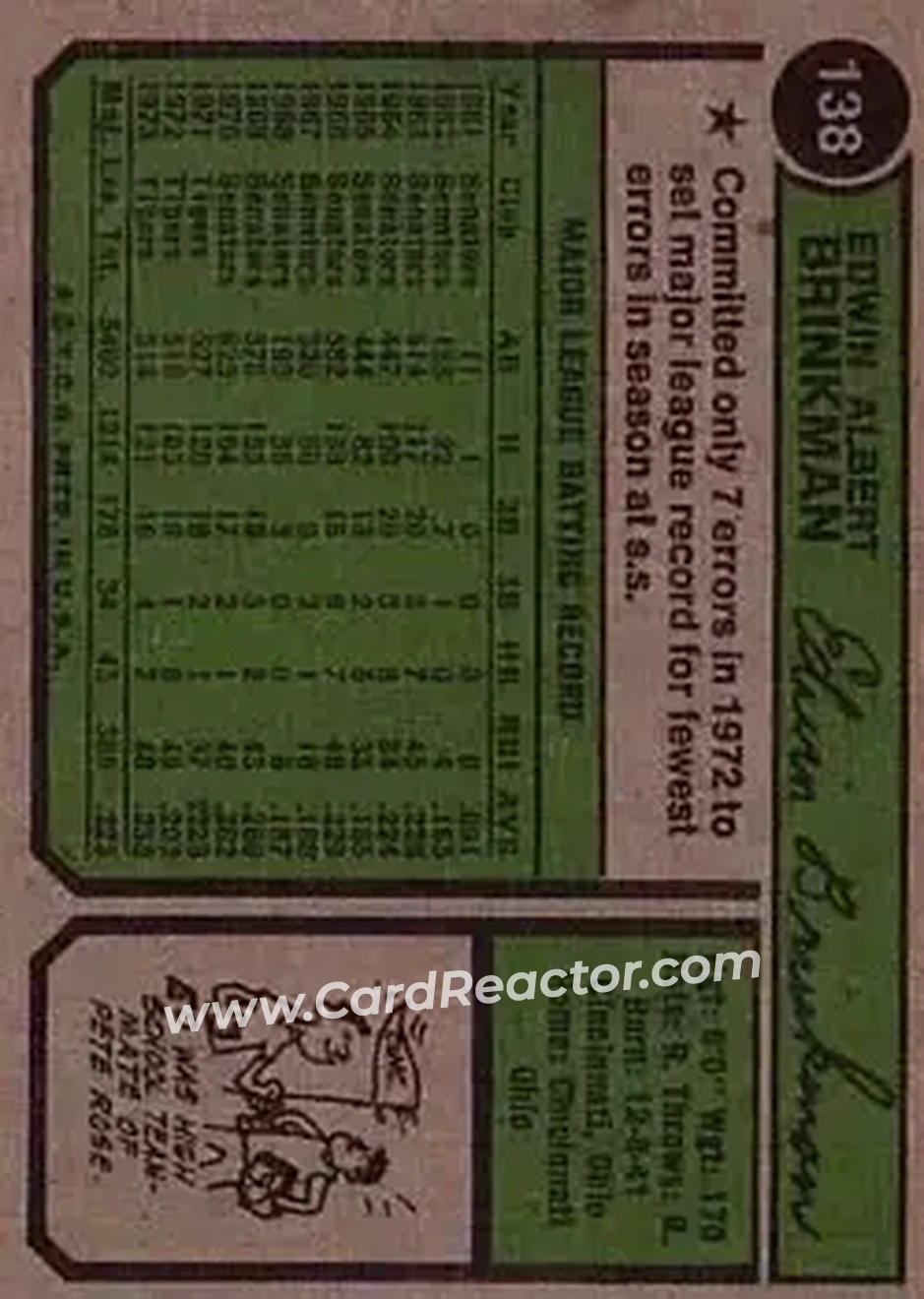 Back of Ed Brinkman