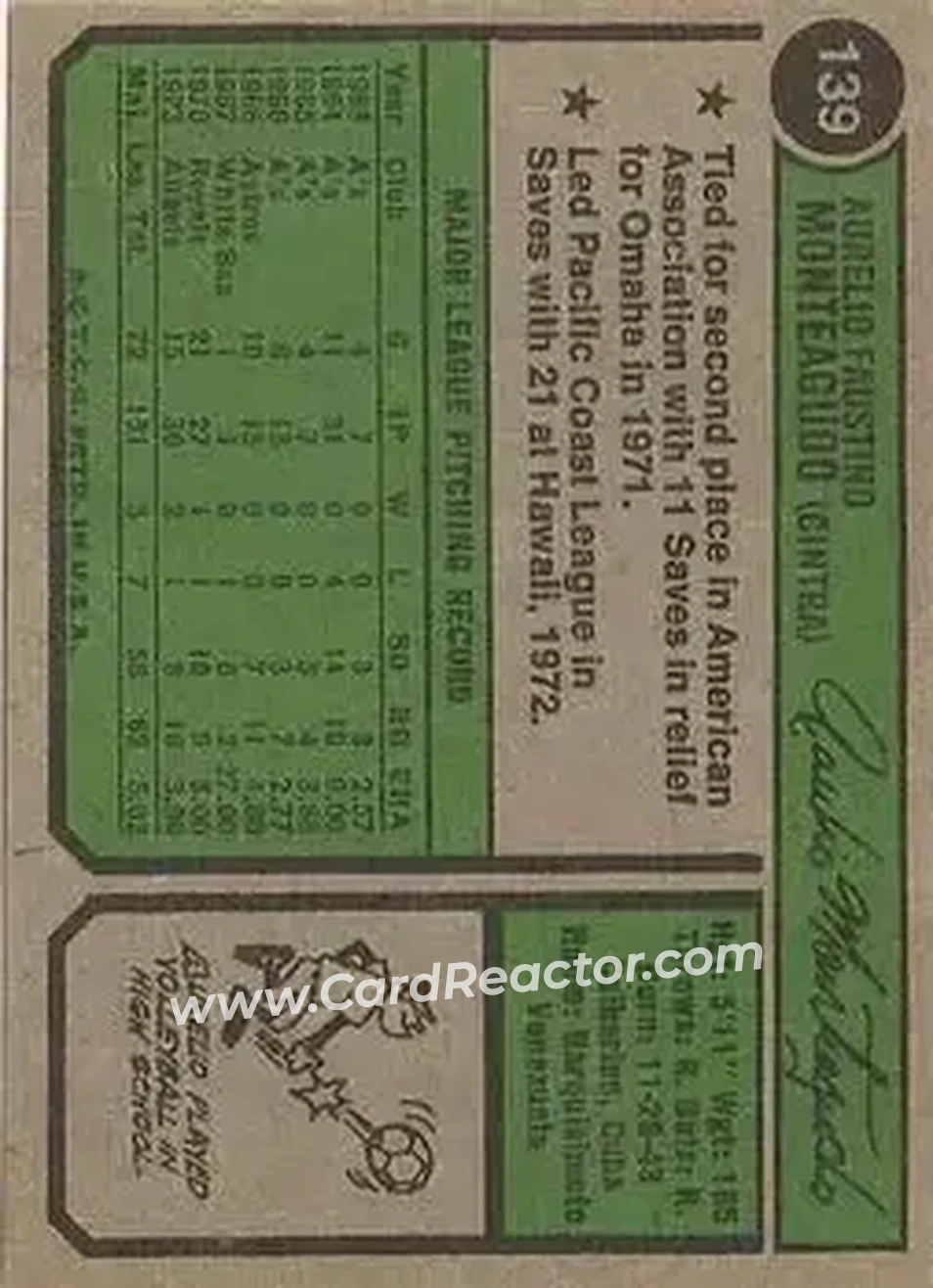 Back of Aurelio Monteagudo