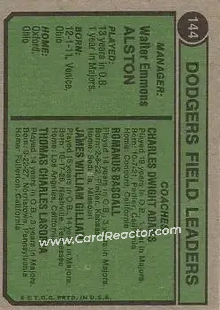 Back of Card #144