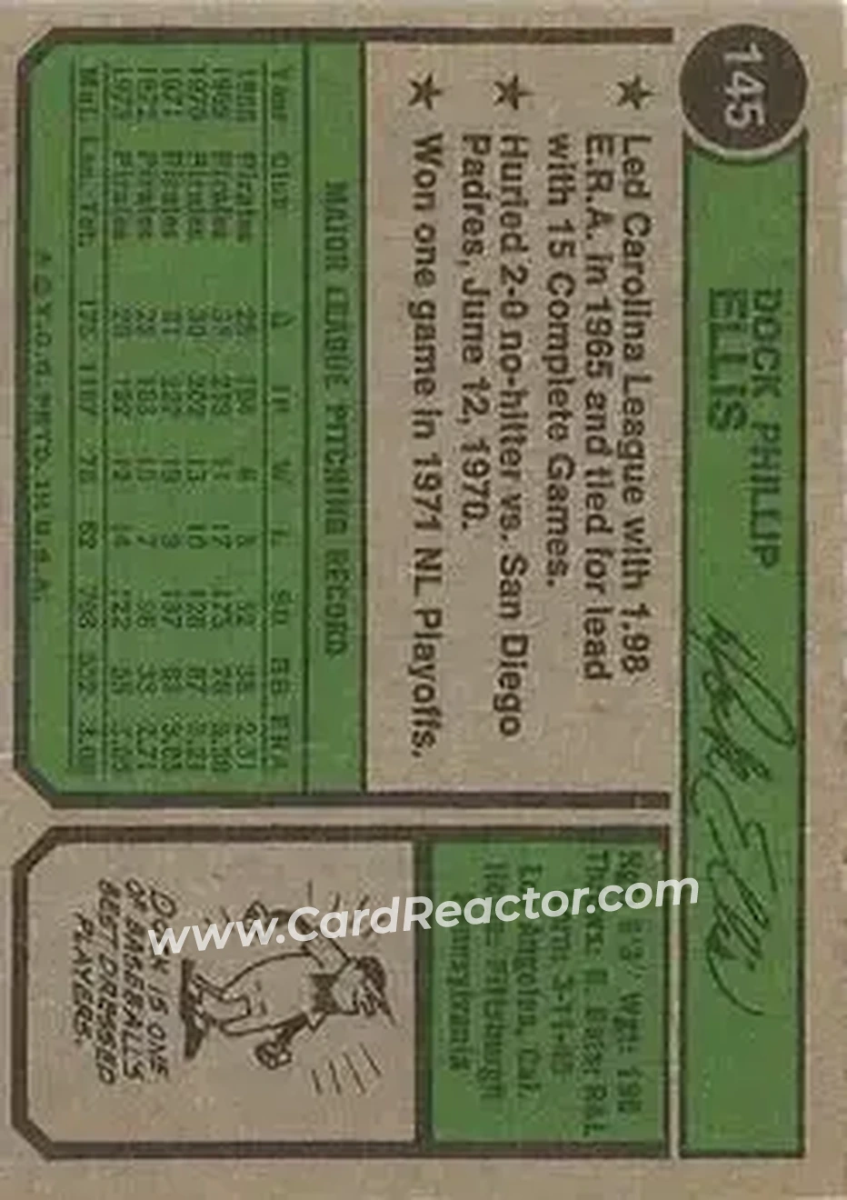 Back of Dock Ellis