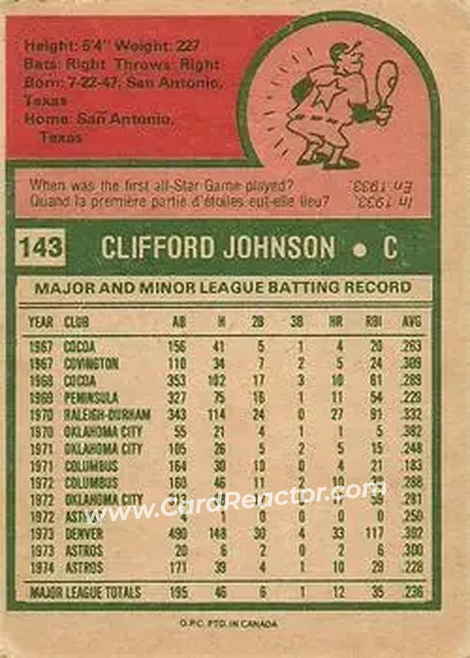 Back of Cliff Johnson