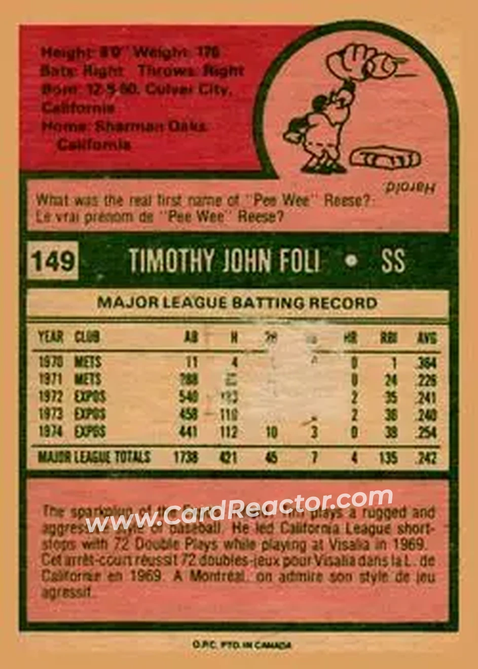 Back of Tim Foli