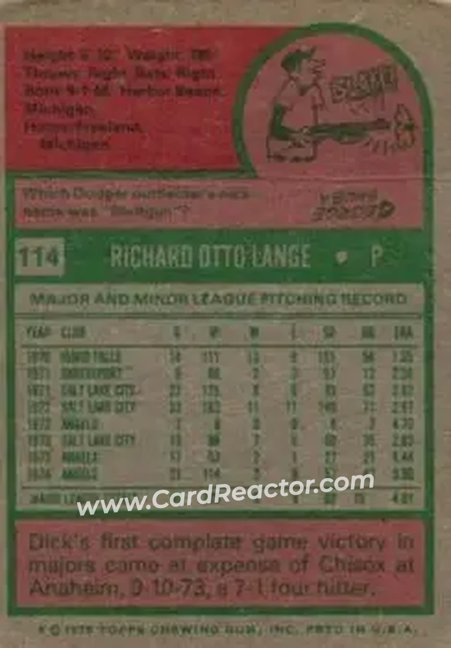 Back of Dick Lange