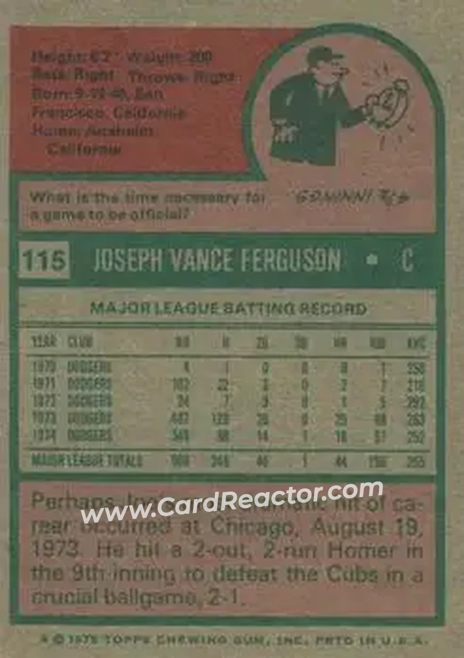 Back of Joe Ferguson