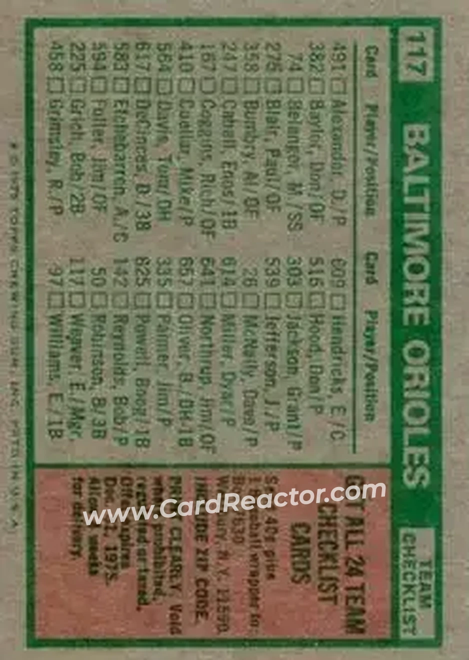 Back of Card #117