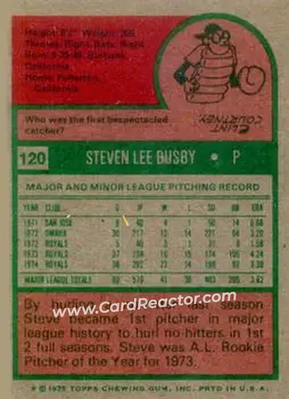 Back of Steve Busby