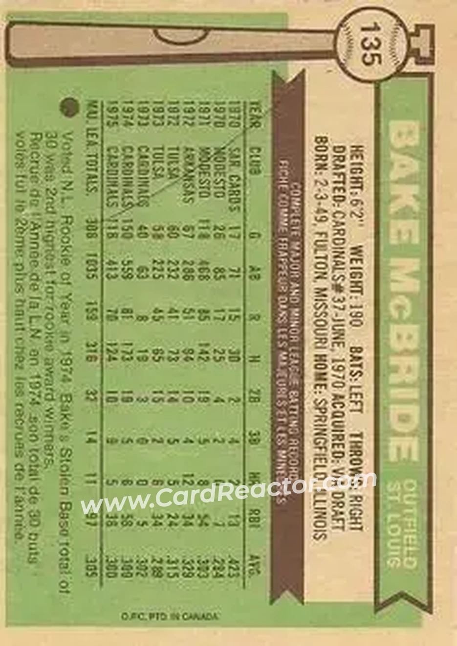 Back of Bake McBride
