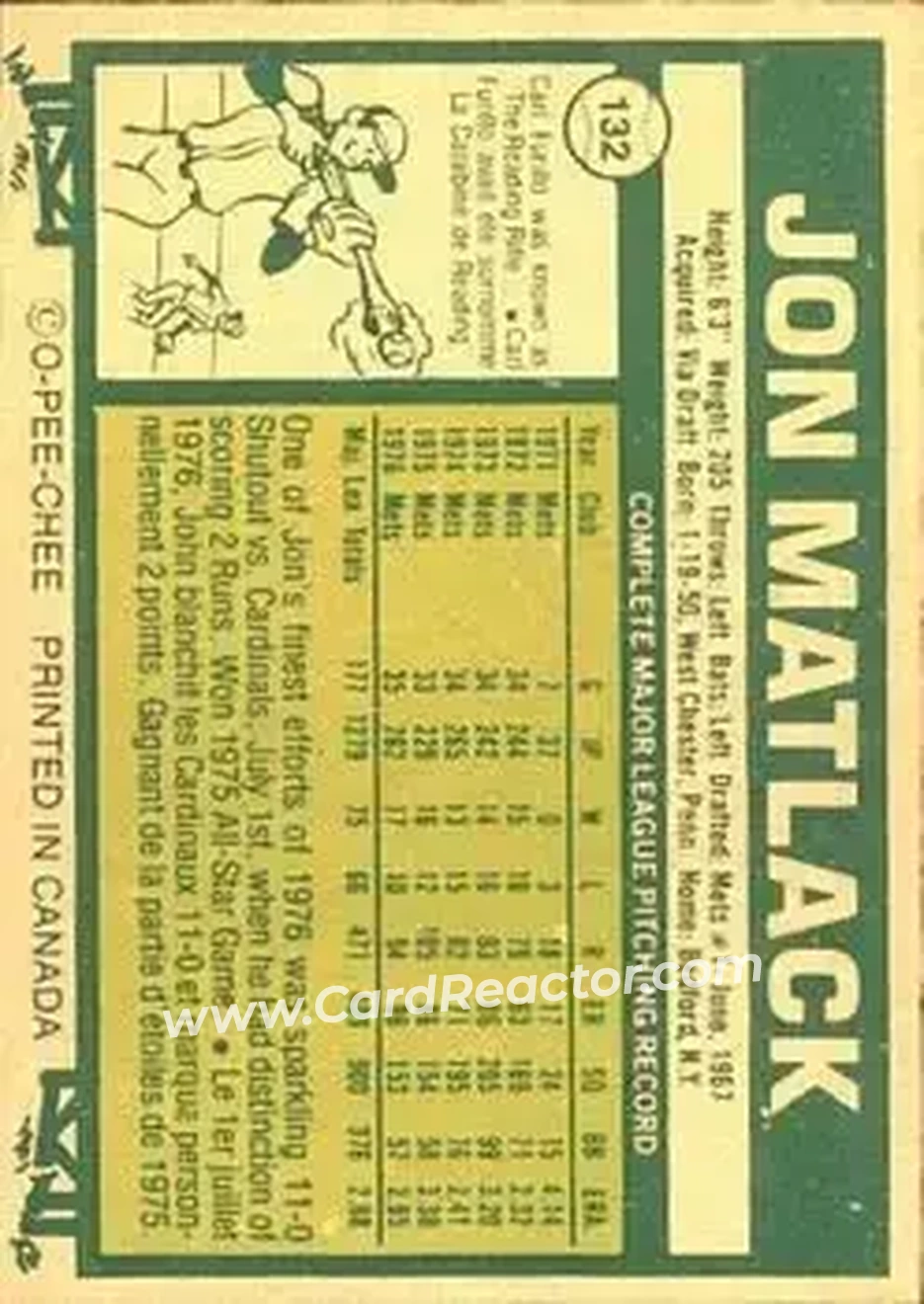 Back of Jon Matlack