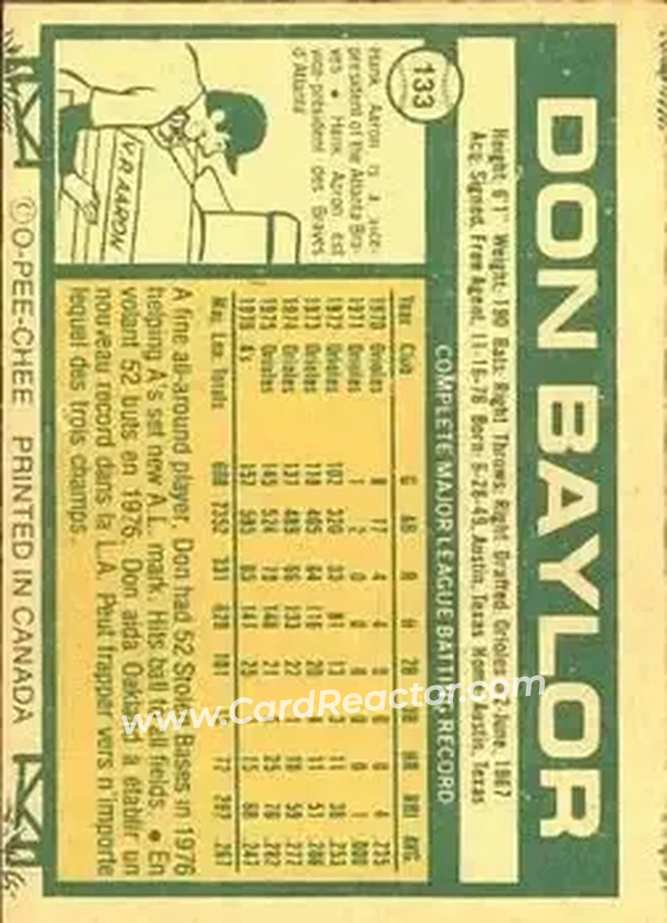 Back of Don Baylor