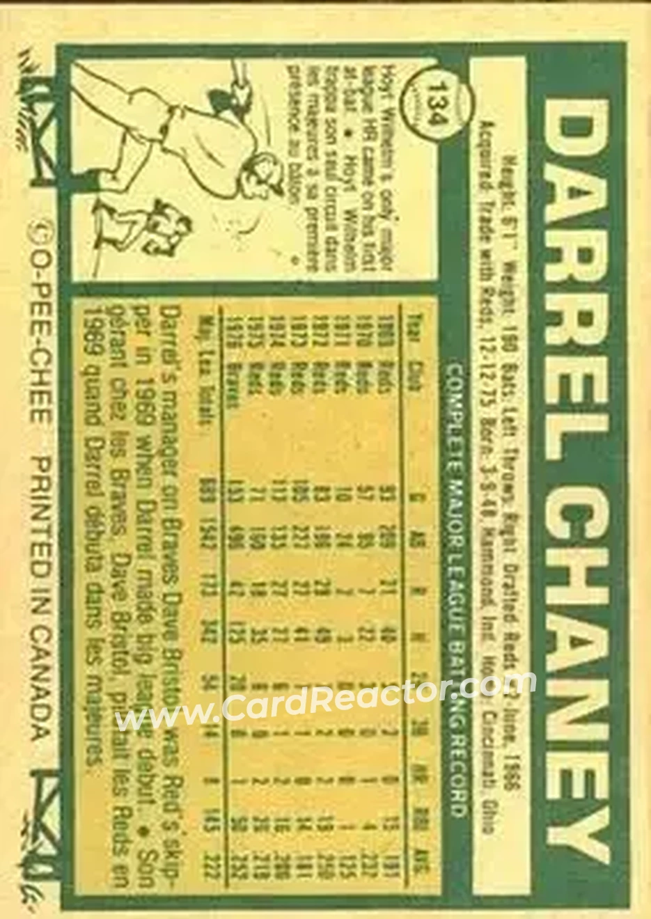 Back of Darrel Chaney