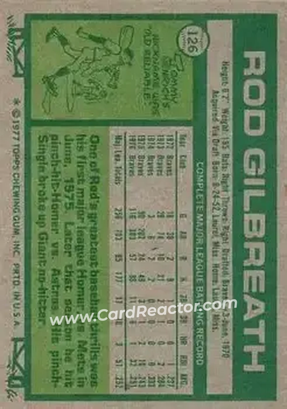 Back of Rod Gilbreath
