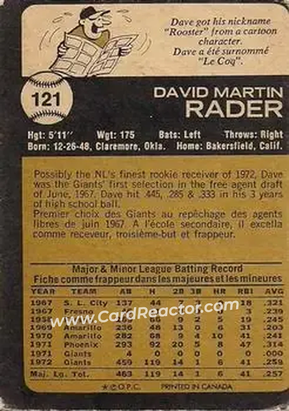 Back of Dave Rader