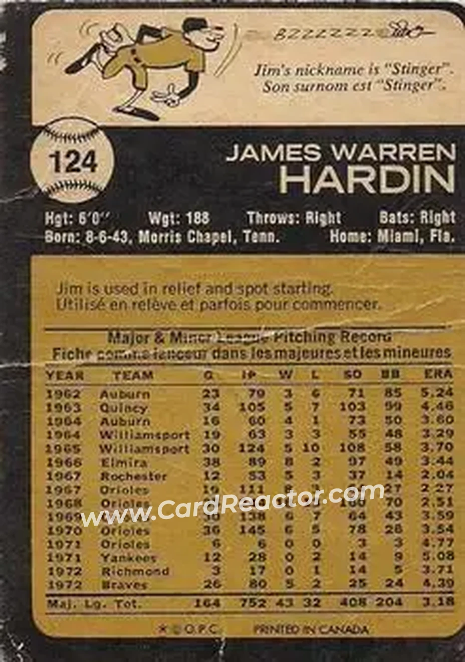 Back of Jim Hardin