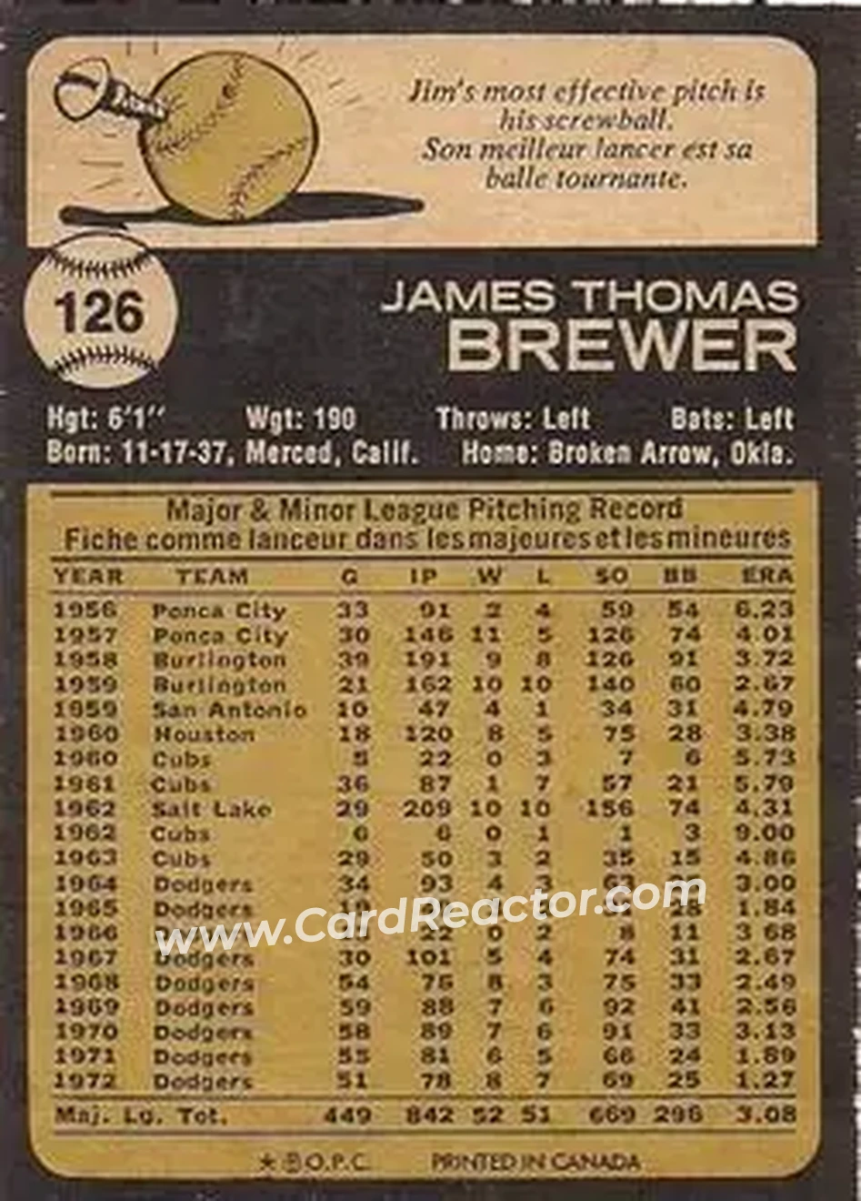 Back of Jim Brewer