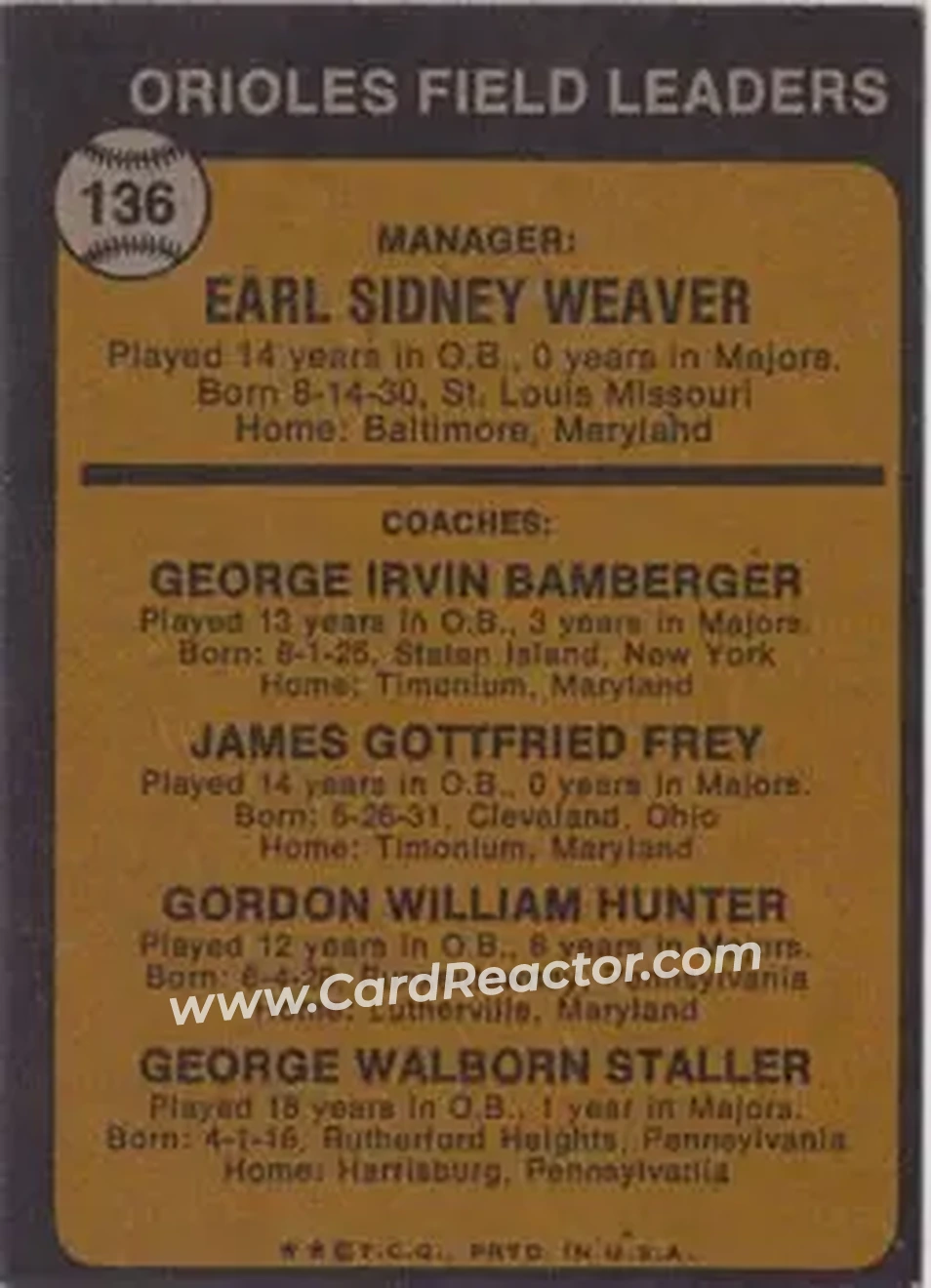 Back of Card #136