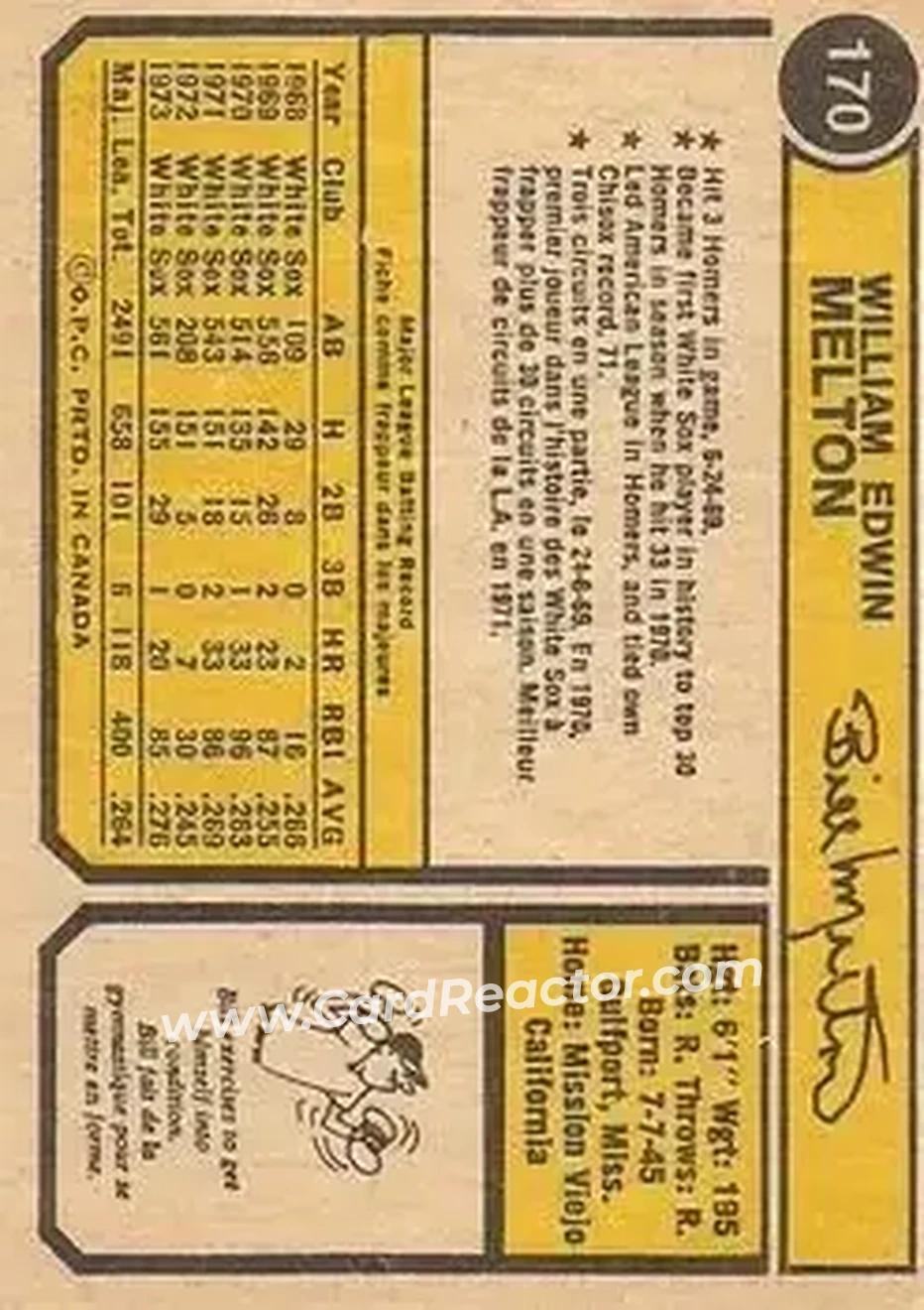 Back of Bill Melton