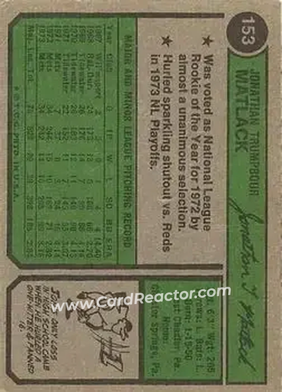 Back of Jon Matlack