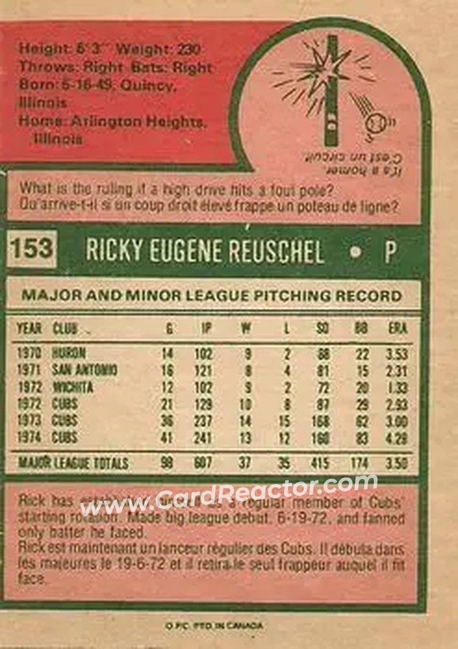 Back of Rick Reuschel