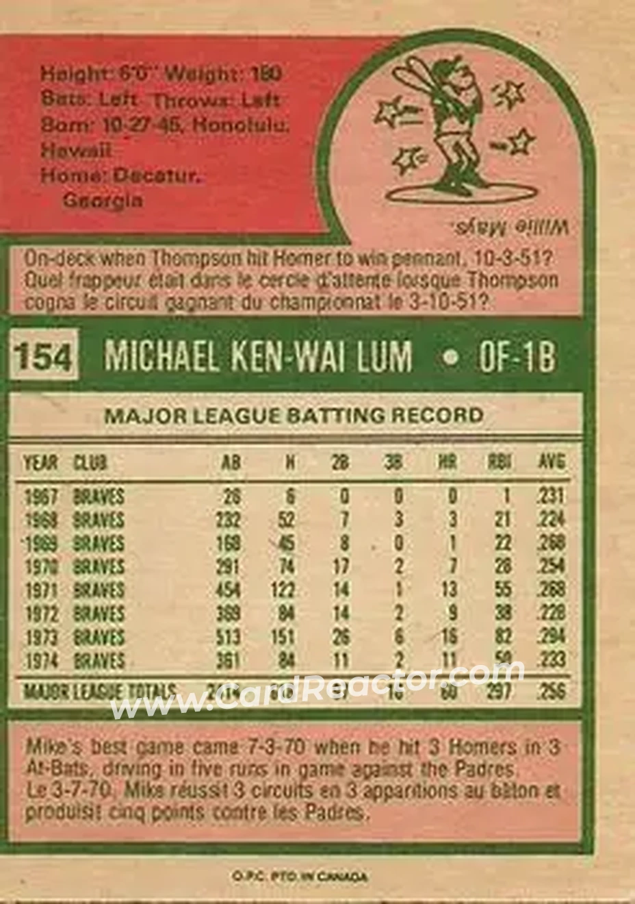Back of Mike Lum