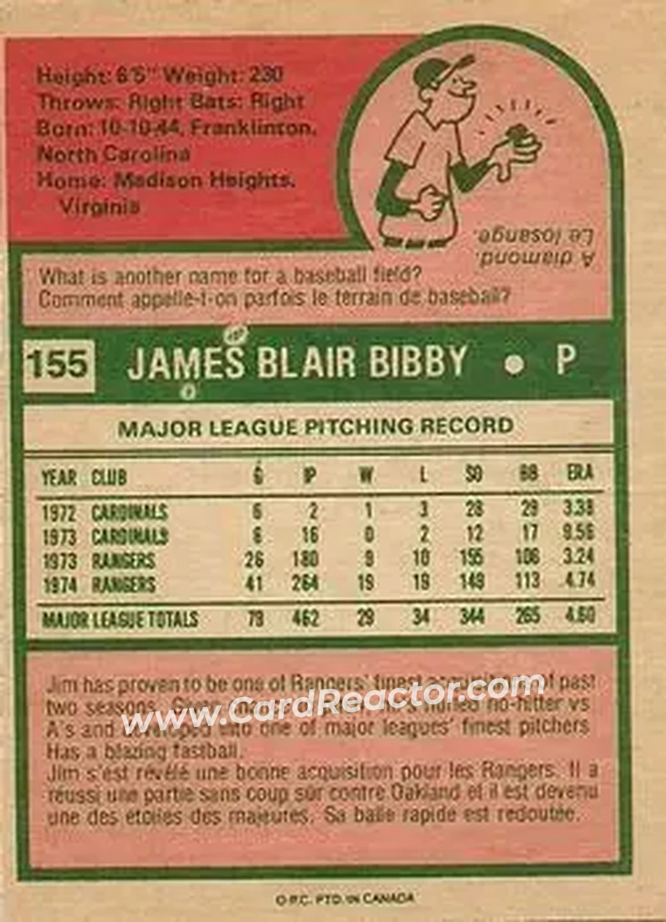 Back of Jim Bibby