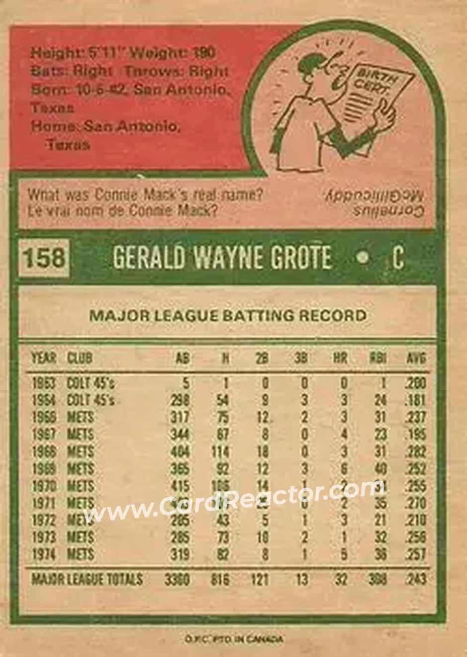 Back of Jerry Grote