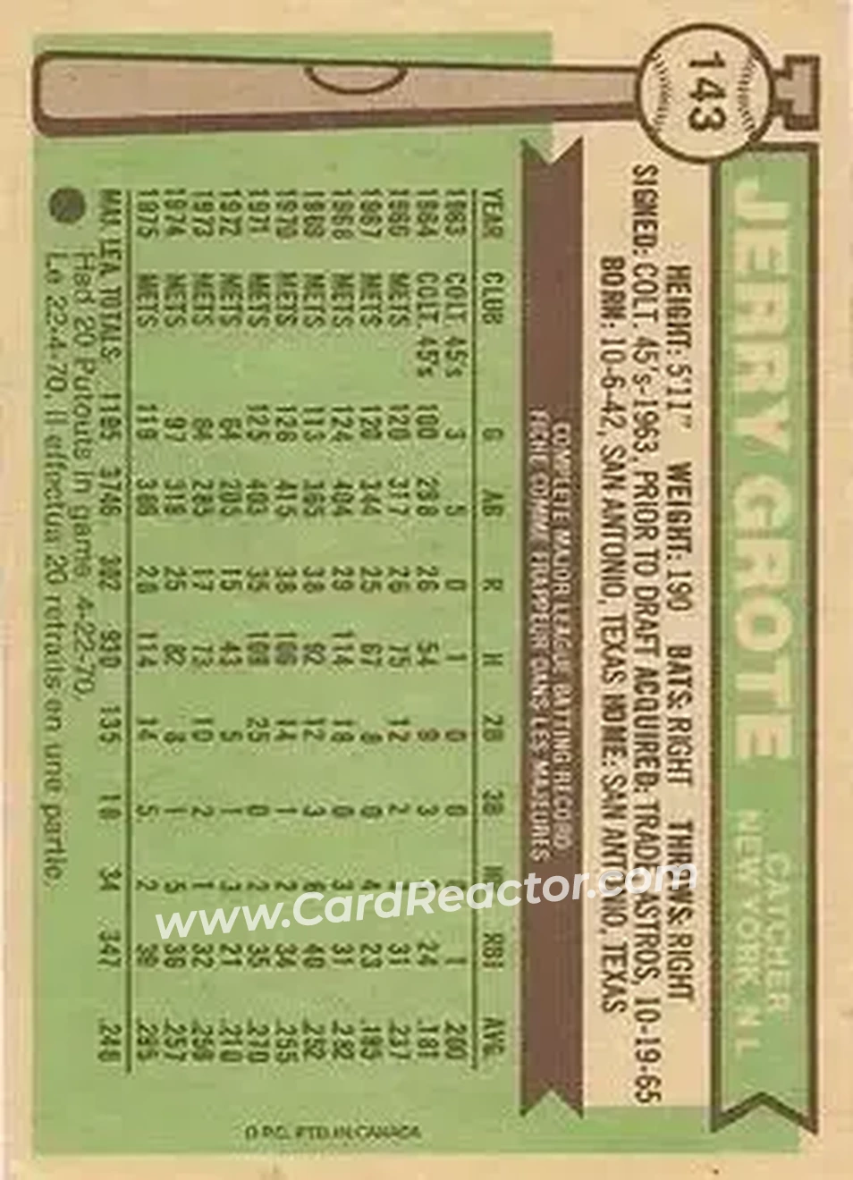 Back of Jerry Grote