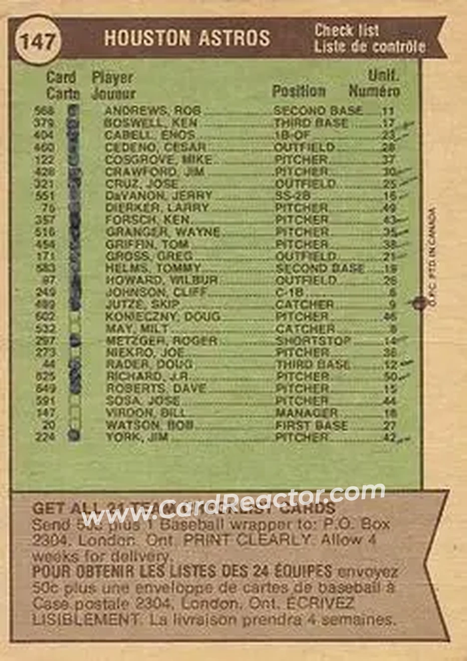 Back of Card #147