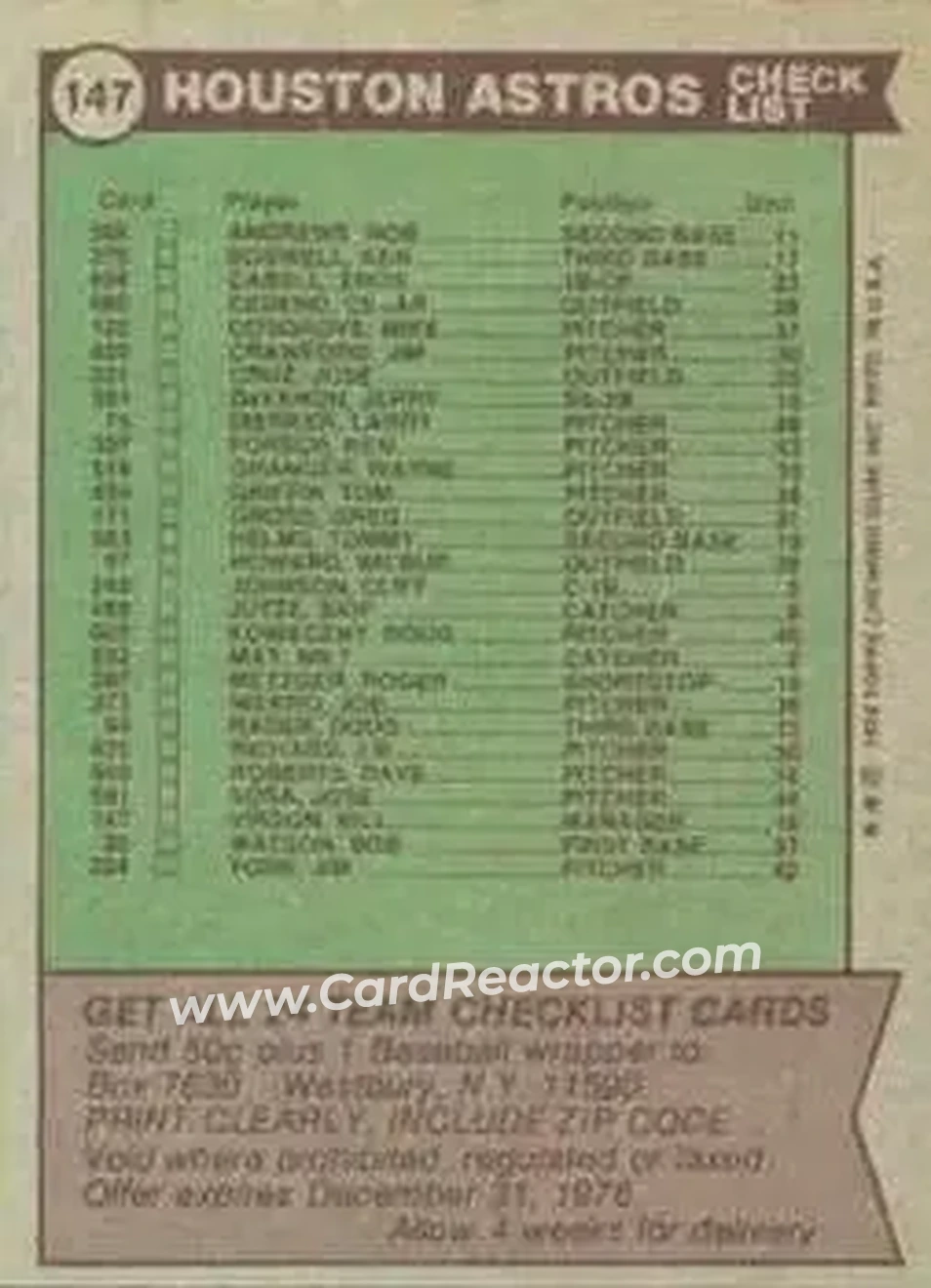 Back of Card #147