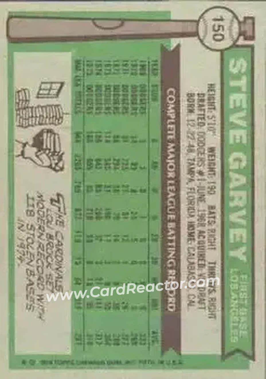 Back of Steve Garvey