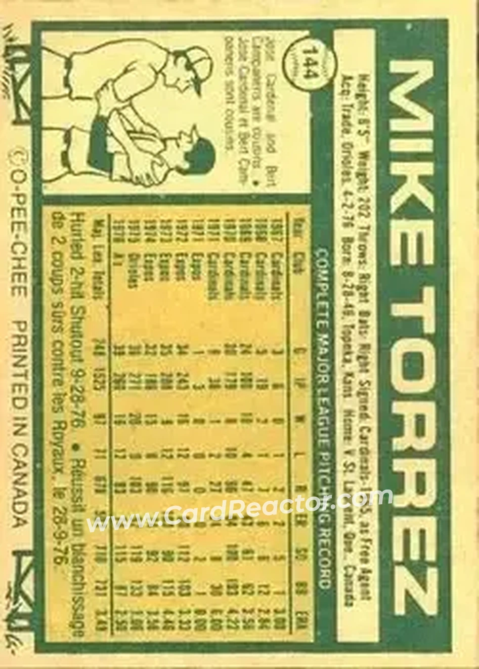Back of Mike Torrez