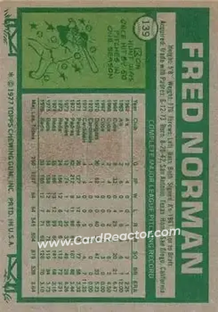 Back of Fred Norman