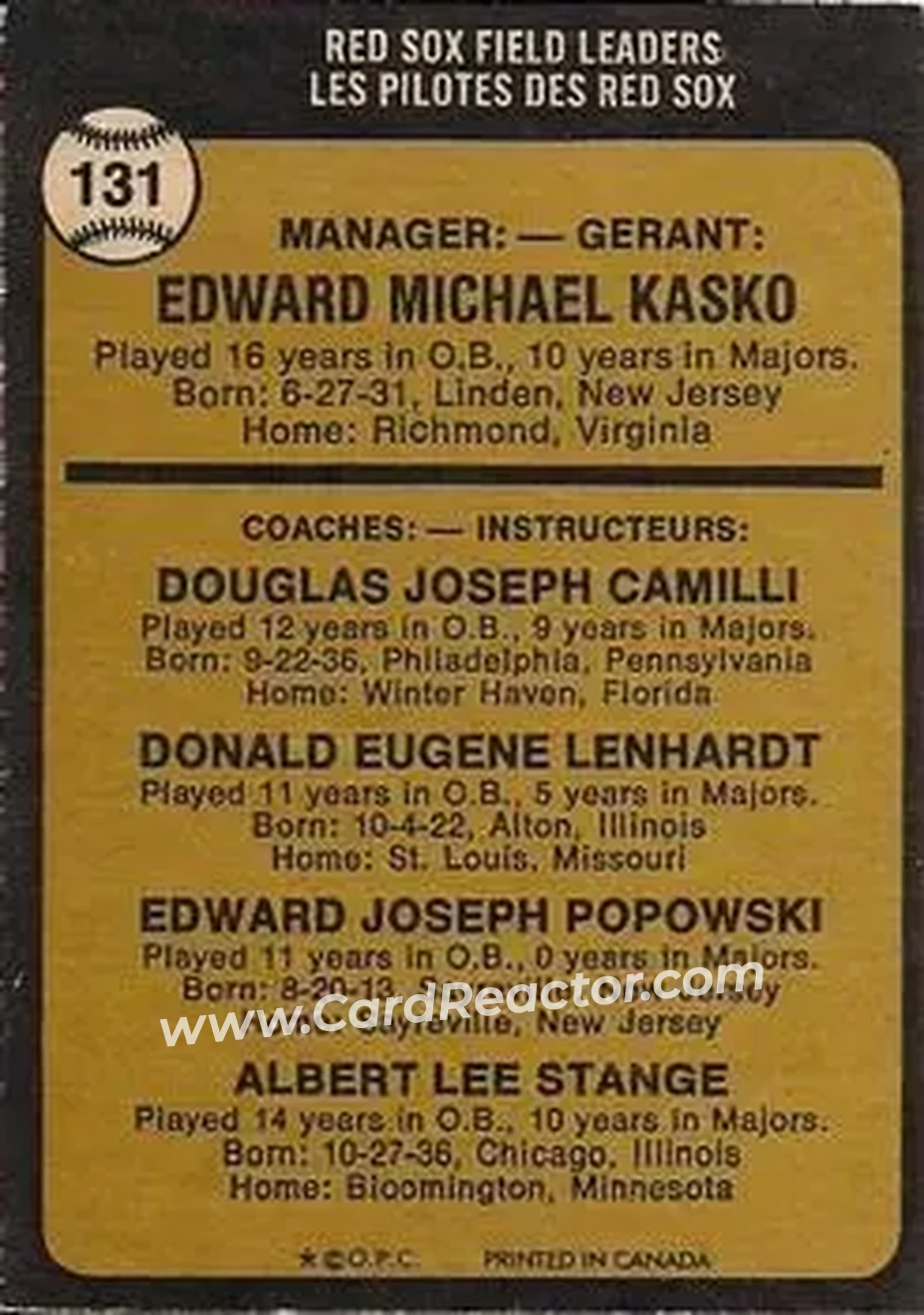 Back of Card #131