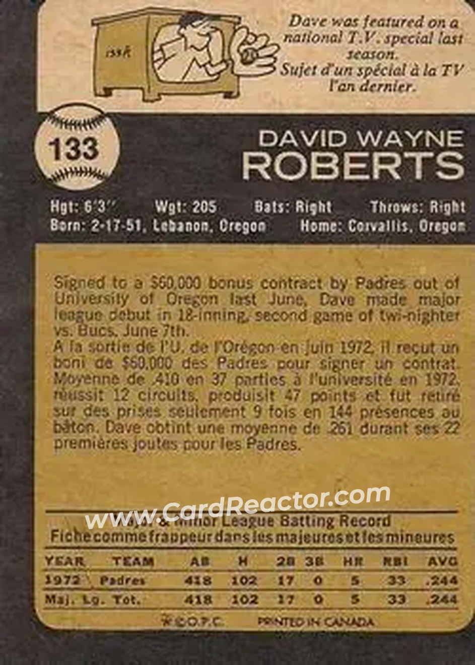 Back of Dave Roberts