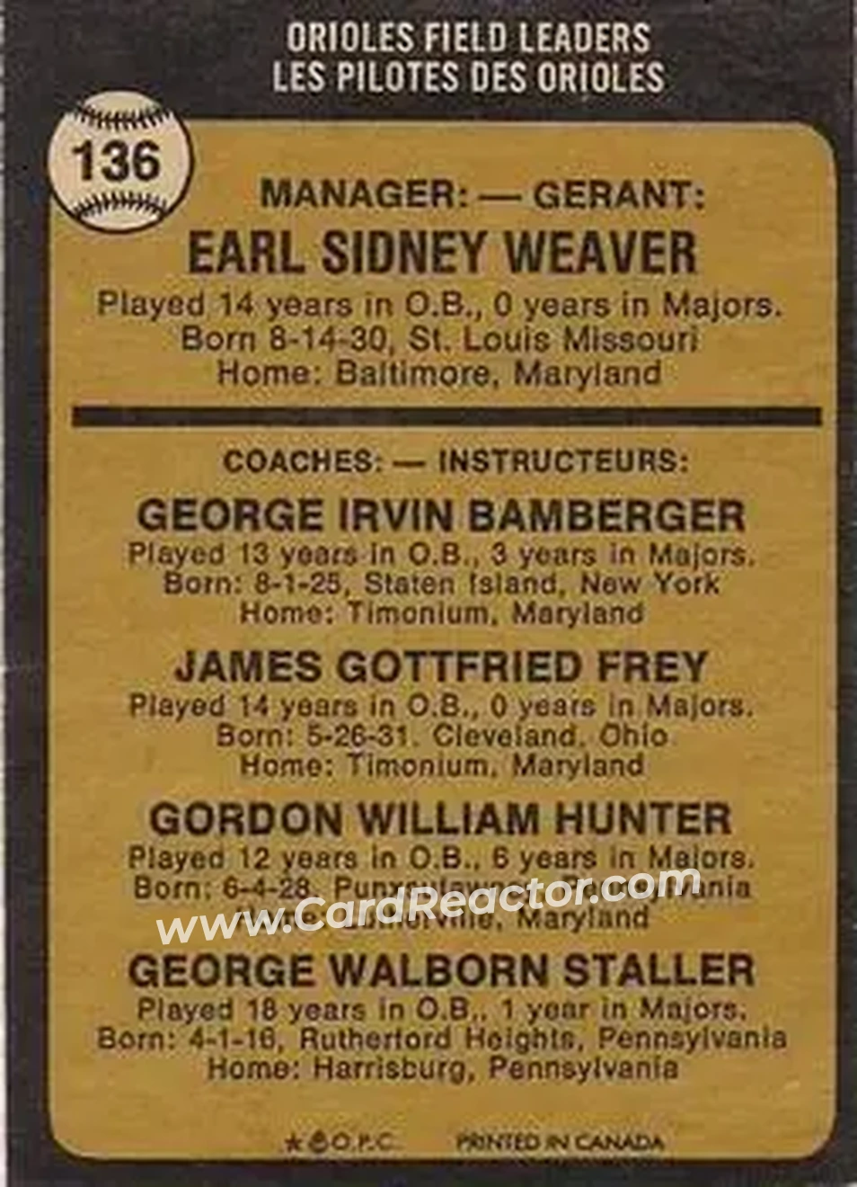 Back of Card #136