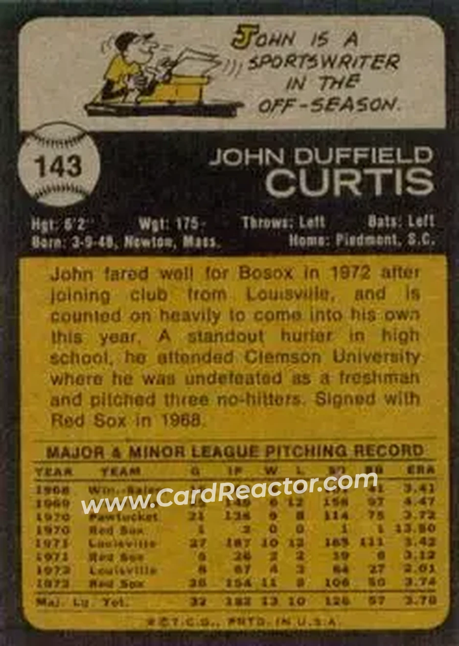 Back of John Curtis