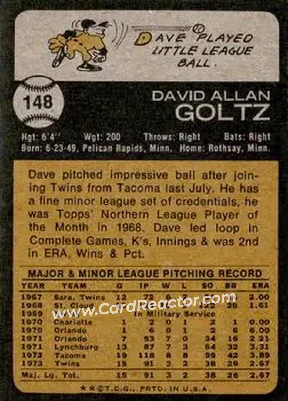 Back of Dave Goltz