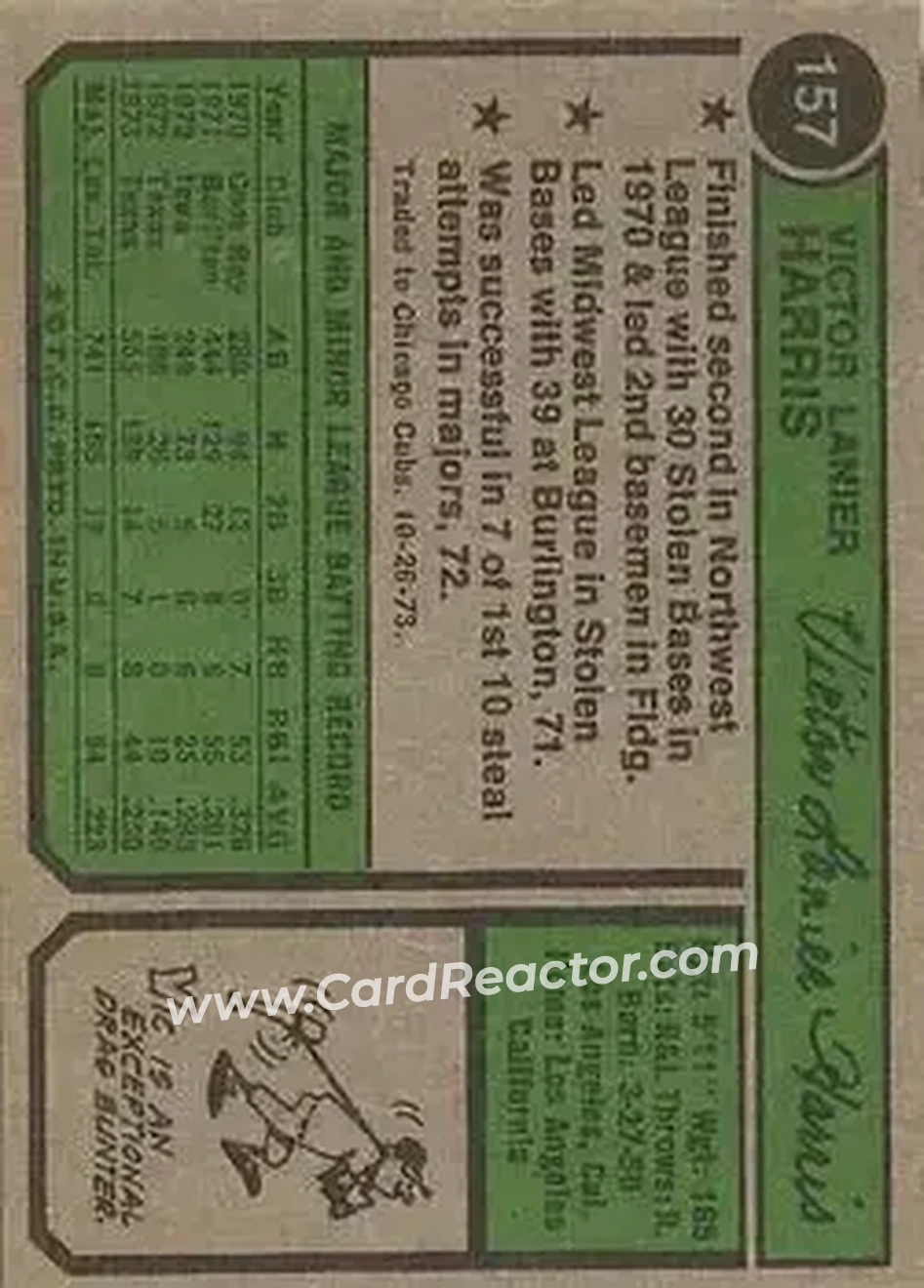 Back of Vic Harris