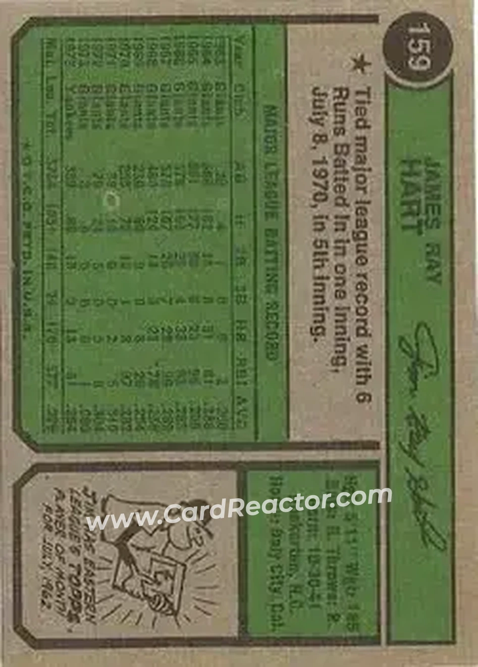 Back of Jim Hart