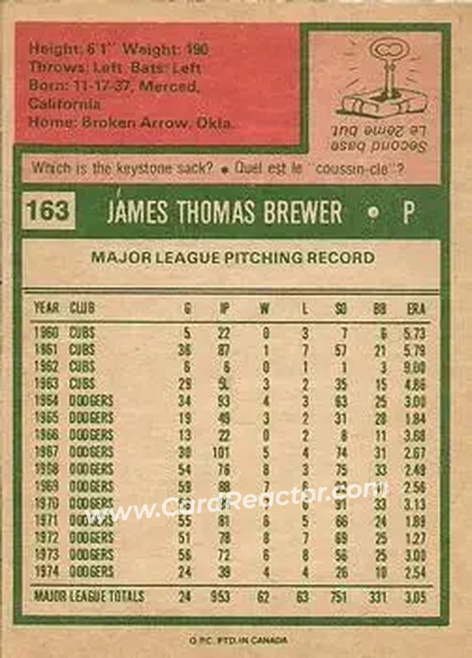 Back of Jim Brewer