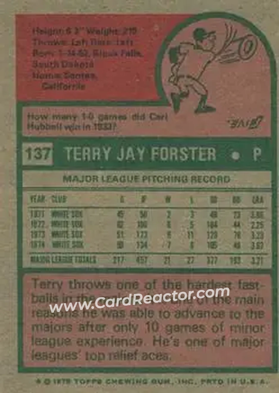 Back of Terry Forster