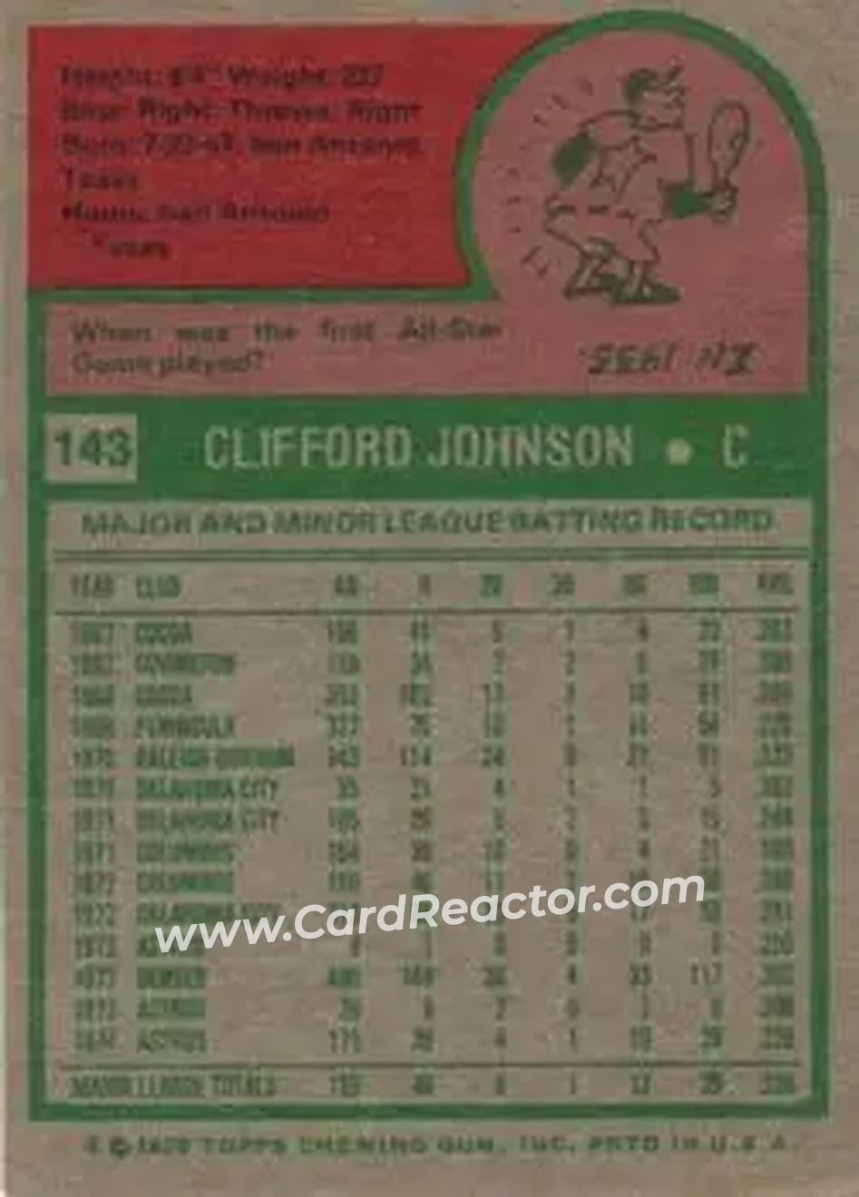 Back of Cliff Johnson