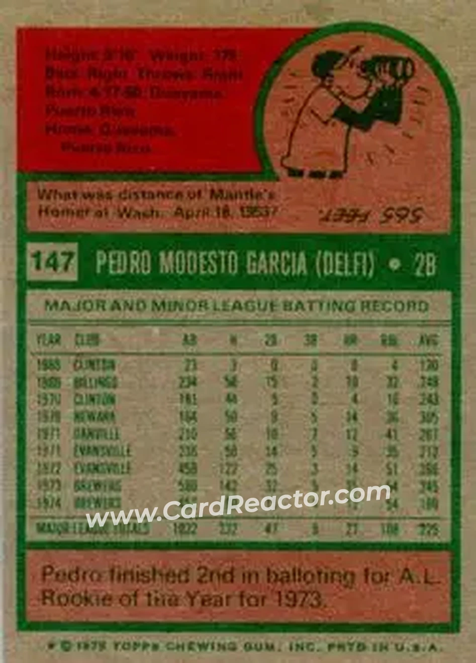 Back of Pedro Garcia