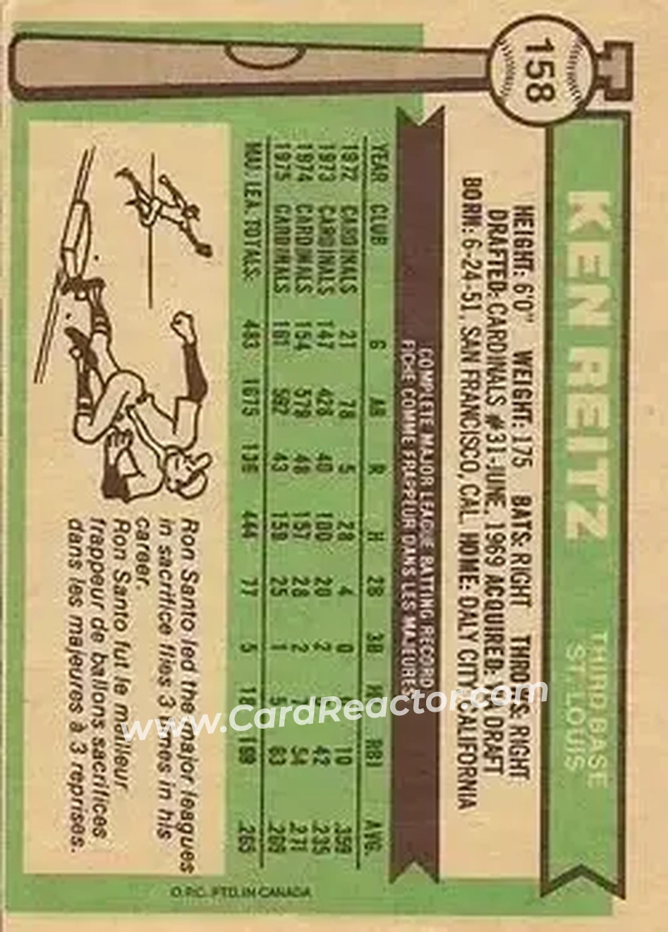 Back of Ken Reitz