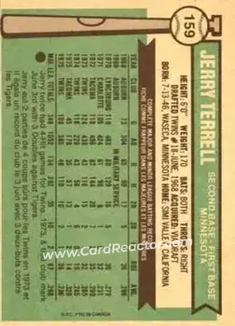 Back of Jerry Terrell