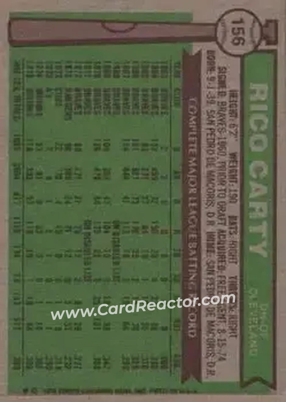 Back of Rico Carty