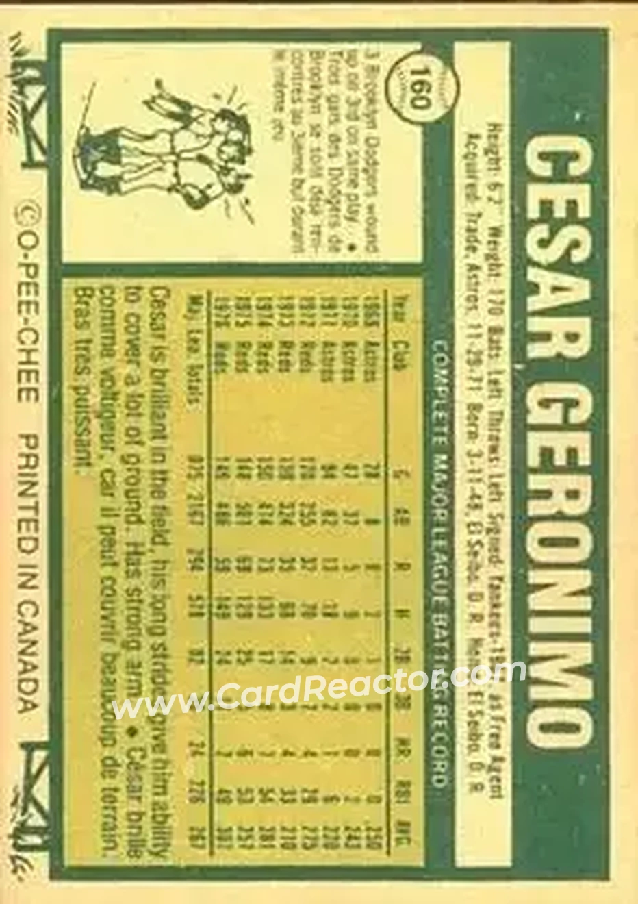 Back of Cesar Geronimo
