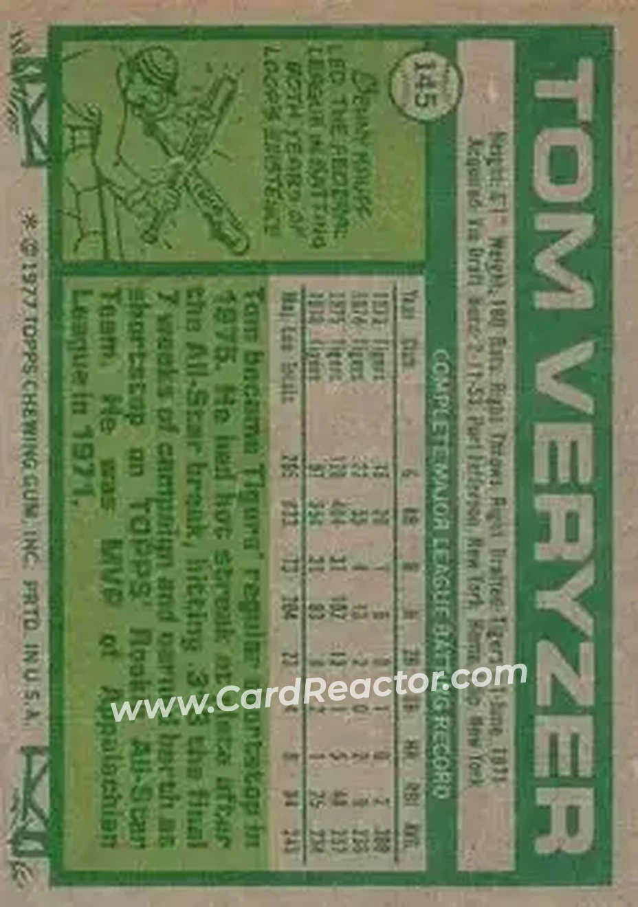 Back of Tom Veryzer