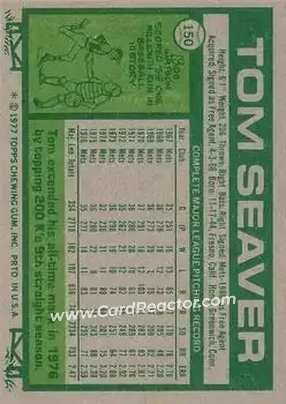 Back of Tom Seaver